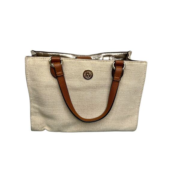 Anne Klein Natural Texturized Handbag Crossbody Bag Adjustable Strap - Picture 2 of 10